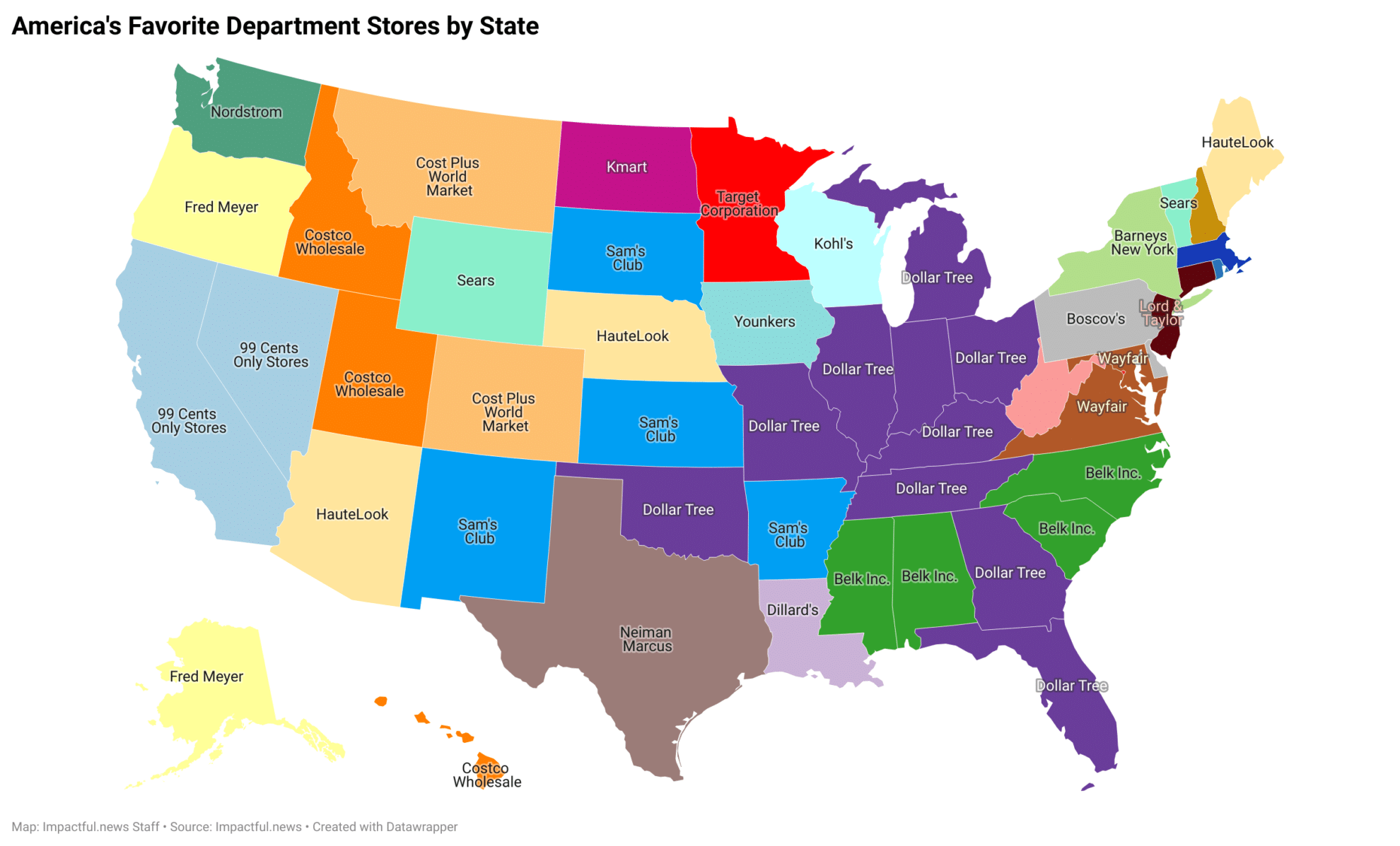 America's Favorite Department Stores By State - Impactful