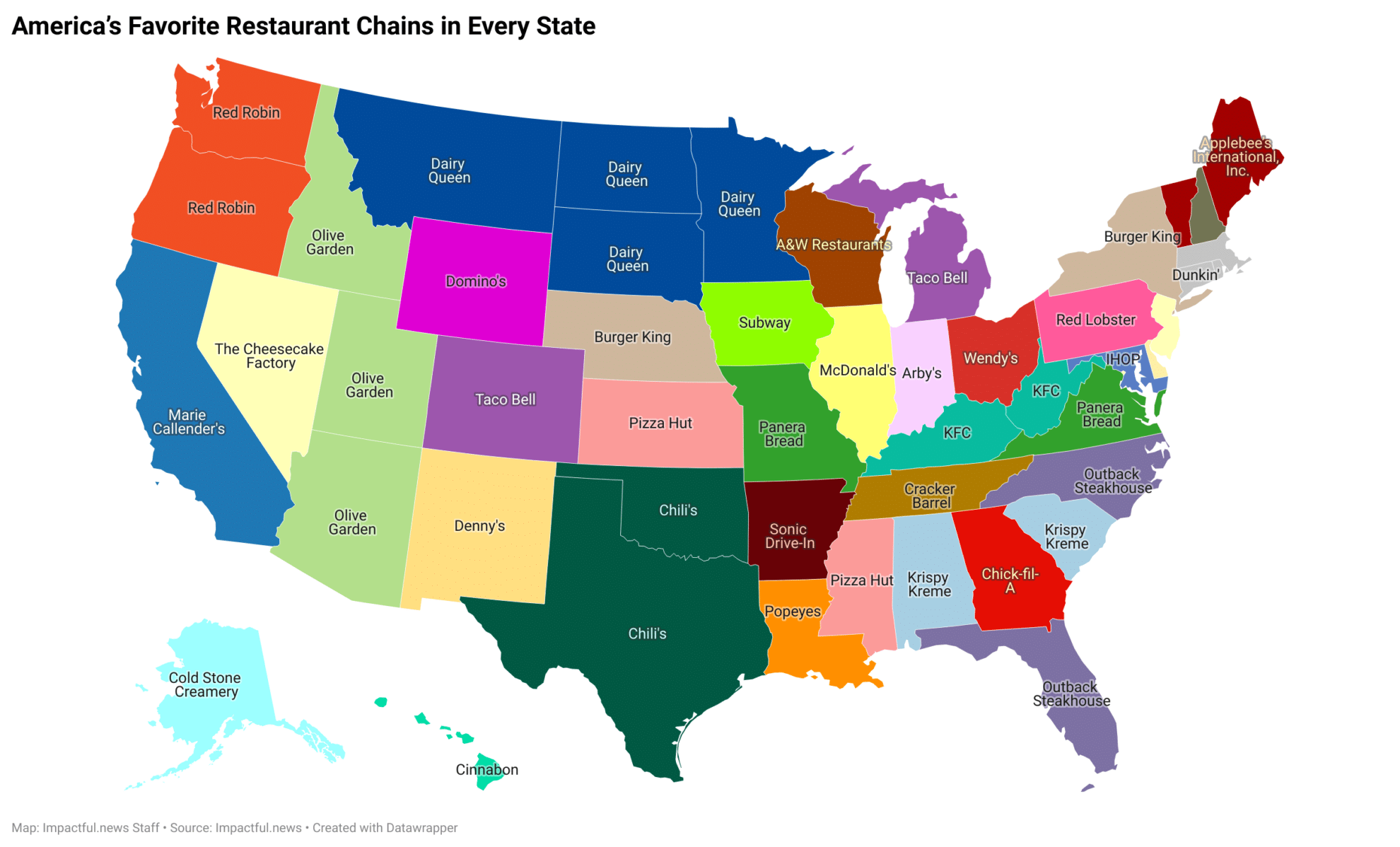 America's Favorite Restaurant Chains In Every State - Impactful